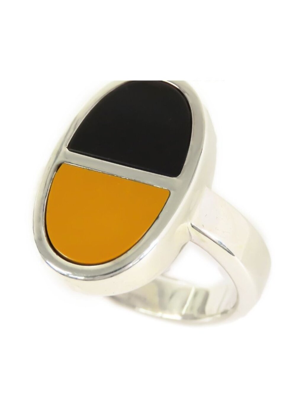 Hermes Chaine D'ancre Bicolor Ring Silver